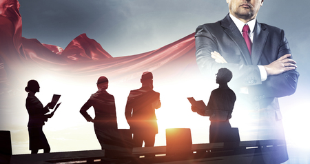 Building his super teamの写真素材