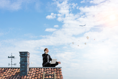 Finding inner balance. Mixed mediaの写真素材