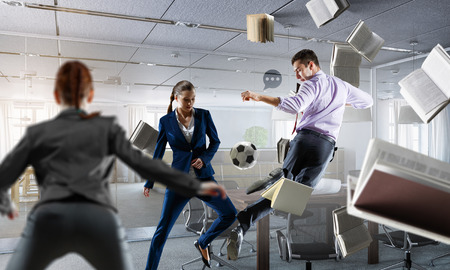 Business team games. Mixed media