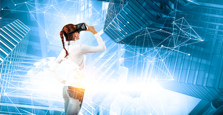 Future of virtual technology. Mixed mediaの写真素材