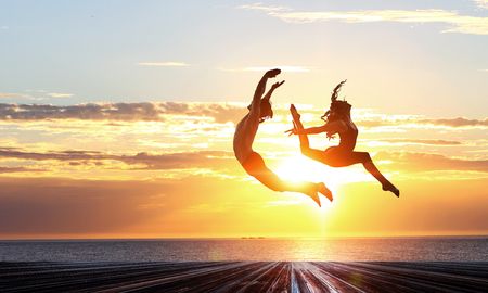 Moving to the beat. Mixed mediaの写真素材