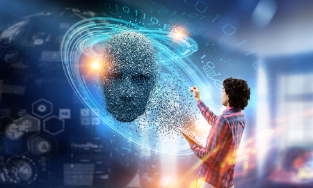 Artificial intelligence and future technologies. Mixed mediaの写真素材