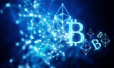 Cryptocurrency background conceptの写真素材