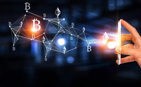 Modern technologies for business. Mixed mediaの写真素材