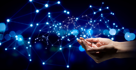 Connection technologies backgroundの写真素材