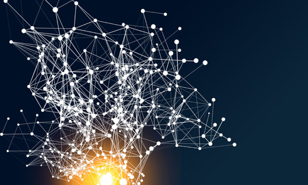 Computing connection structure. 3d rendering