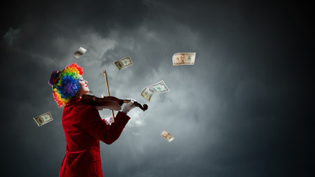 Funny woman clown . Mixed mediaの写真素材