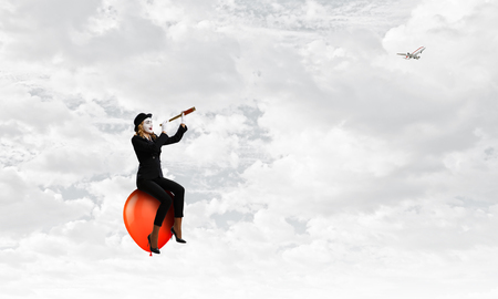 Young woman mime. Mixed mediaの写真素材