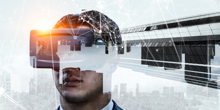 Virtual reality experience. Technologies of the future. Mixed media