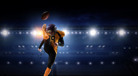 American football theme - hottest match moments. Mixed mediaの写真素材