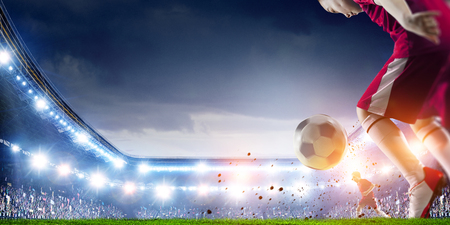 Little soccer champion. Mixed mediaの写真素材