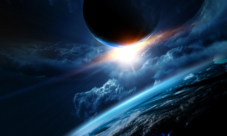 Abstract planets and space backgroundの写真素材