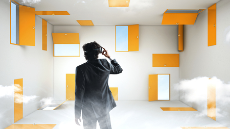 Right decision making and virtual reality. Mixed mediaの写真素材