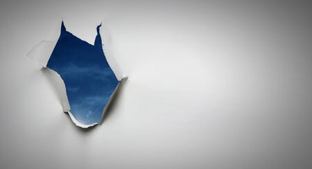 Paper torn hole effect with night sky viewの写真素材