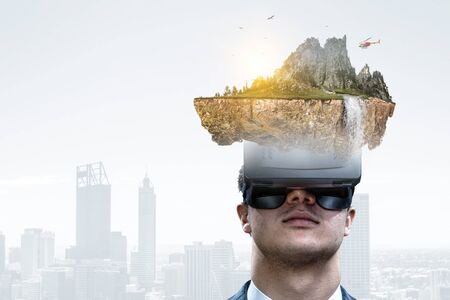 Virtual reality experience. Technologies of the future. Mixed media