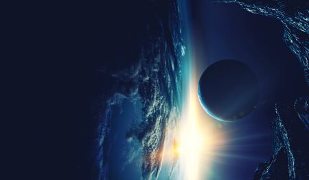 Abstract planets and space background