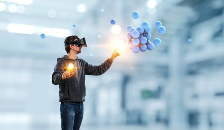 Virtual reality experience. Technologies of the future. Mixed media