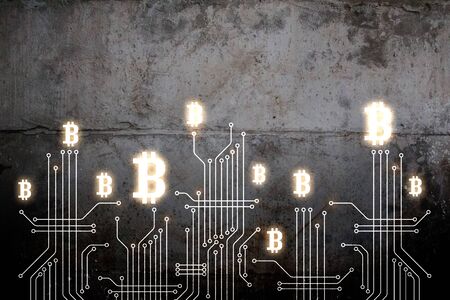 The concept of crypto currency codingの写真素材