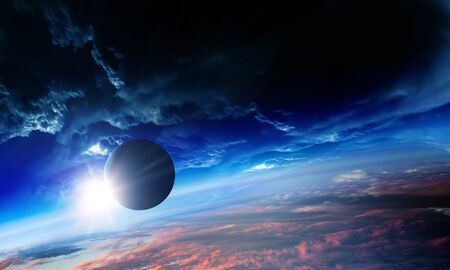 Abstract planets and space backgroundの写真素材