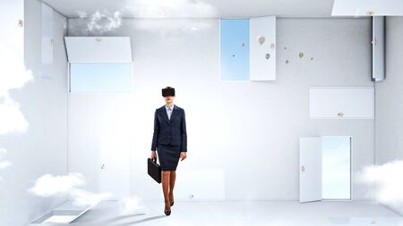 Right decision making and virtual reality. Mixed mediaの写真素材