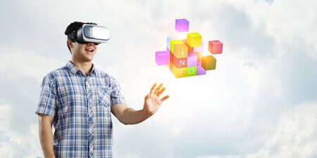 Virtual reality experience. Technologies of the future. Mixed media