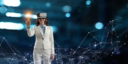 Young female in virtual reality