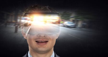 Virtual reality experience. Technologies of the future.の写真素材