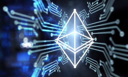 The concept of crypto currency codingの写真素材