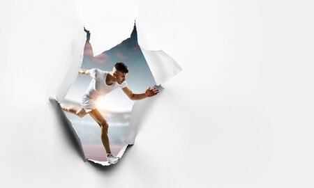 Effect of torn paper holeの写真素材