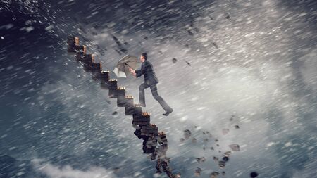 Success ladder in the skyの写真素材