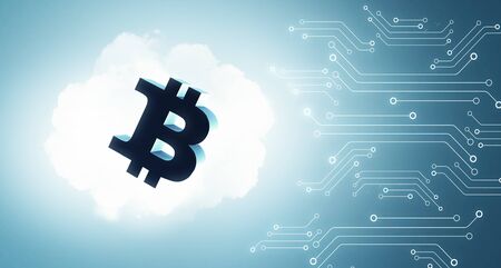 The concept of crypto currency codingの写真素材