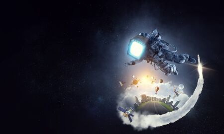 Monitor headed astronaut