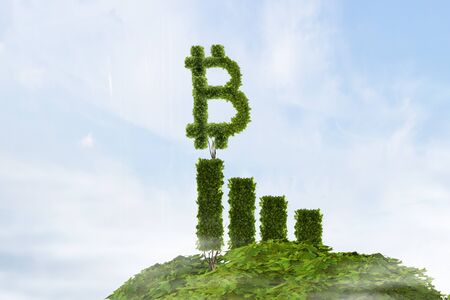 Green concept of crypto currencyの写真素材