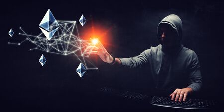 Hacker hunting for code conceptの写真素材