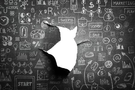 Effect of torn paper holeの写真素材