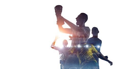 Abstract soccer theme - hottest match momentsの写真素材