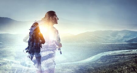 Hiking or trekking conceptの写真素材