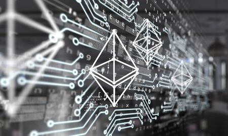 The concept of crypto currency codingの写真素材