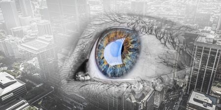 Abstract high tech eye conceptの写真素材