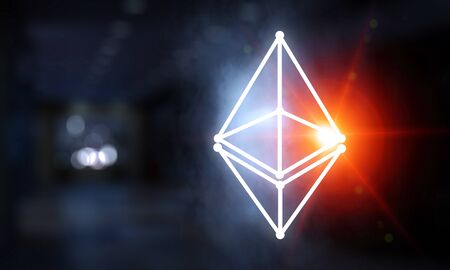 The concept of crypto currency codingの写真素材