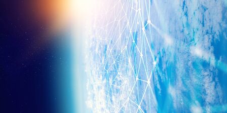 Global connection and networking. 3d renderingの写真素材