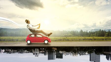 Still playing games. Mixed mediaの写真素材