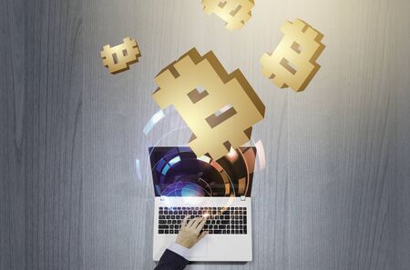 Crypto currency trading. Mixed media