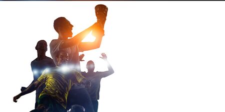 Abstract soccer theme - hottest match momentsの写真素材