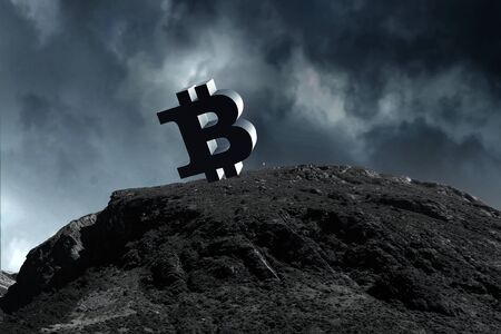 Crypto currency on top. Mixed mediaの写真素材