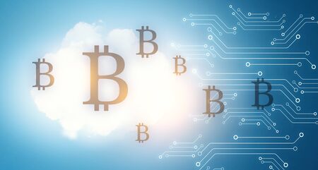 The concept of crypto currency codingの写真素材