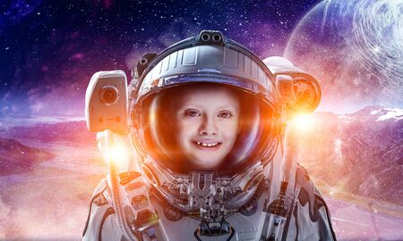 Exploring outer space. Mixed mediaの写真素材