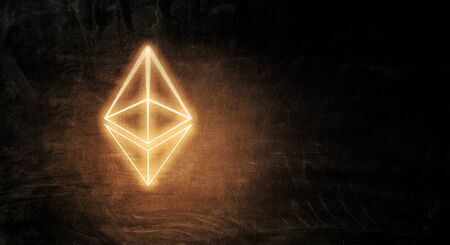 Crypto currency concept. Mixed mediaの写真素材