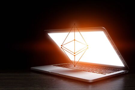 Crypto currency market. Mixed mediaの写真素材