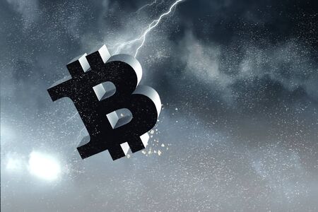 Crypto currency concept. Mixed mediaの写真素材